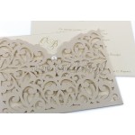 Προσκλητήριο γάμου vintage laser cut